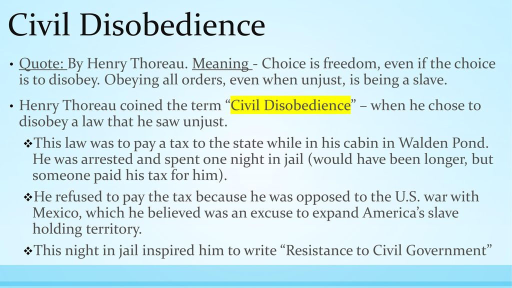 use civil disobedience in a sentence