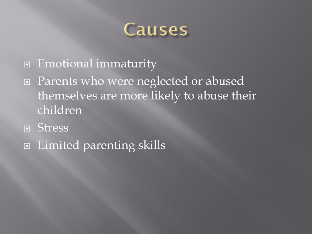 Immaturity what causes emotional Emotional Disturbance
