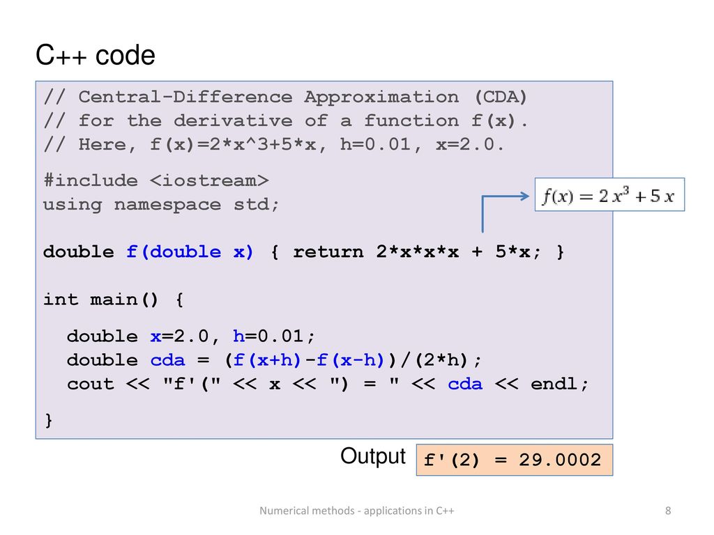 Numerical Methods Some example applications in C++ - ppt download