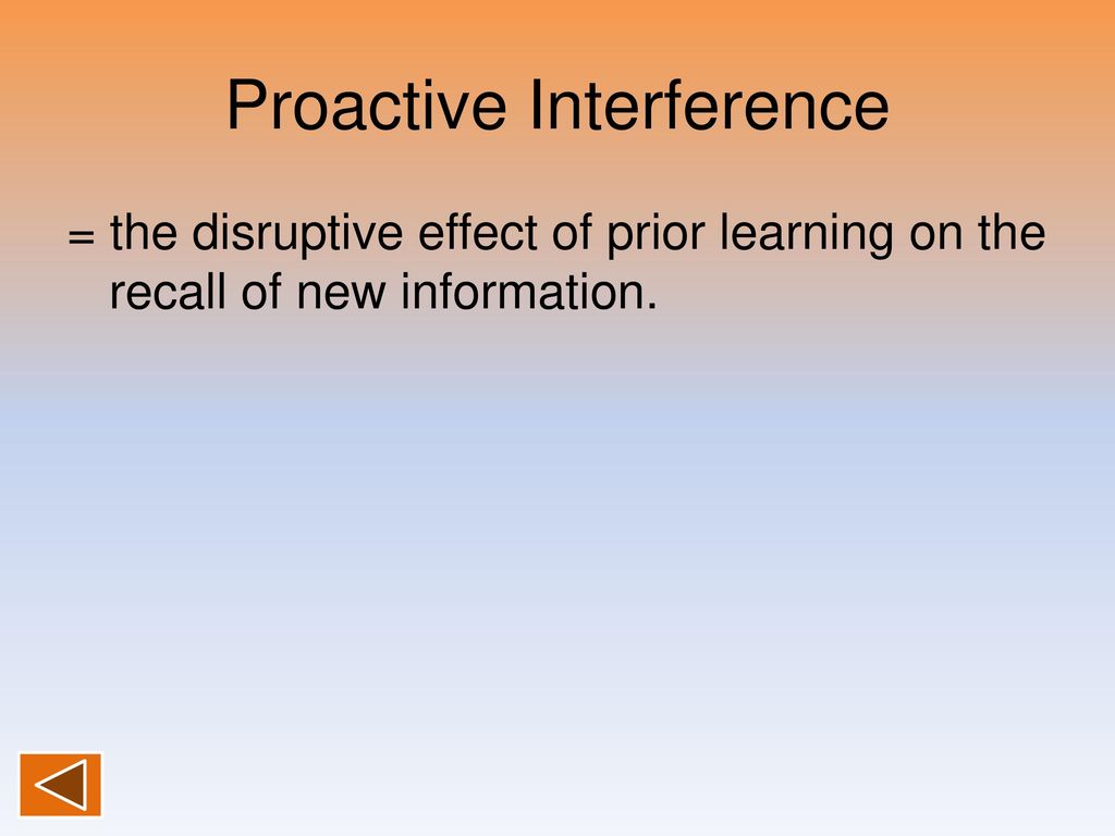 Proactive Interference