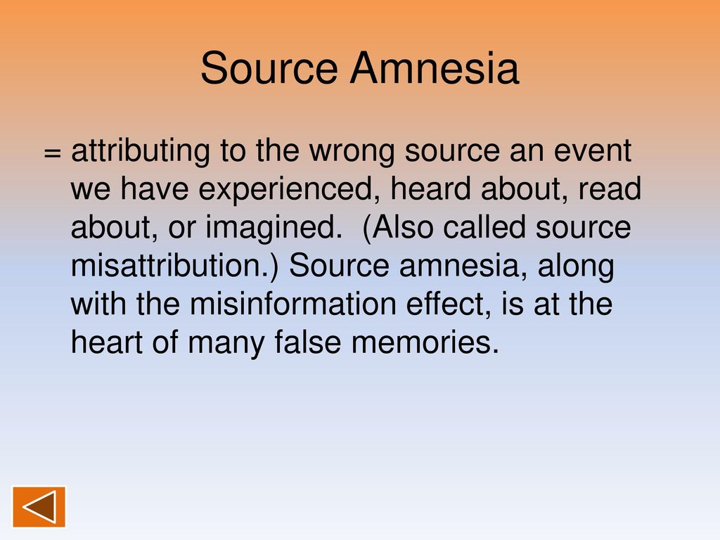 Source Amnesia