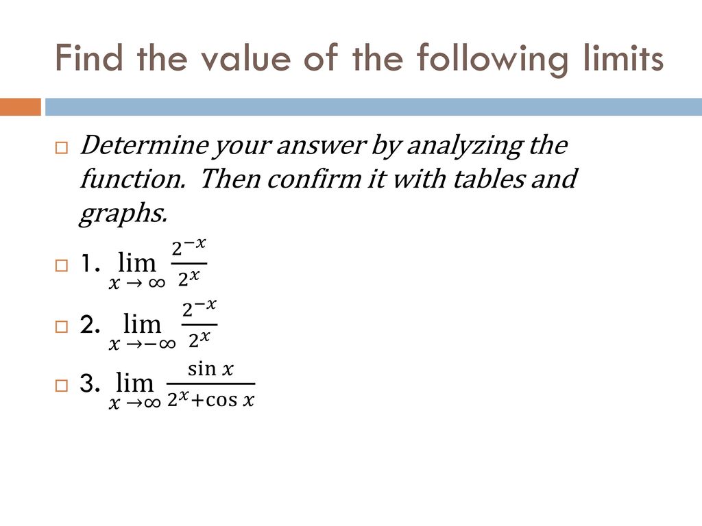 Limits Involving Infinity Ppt Download