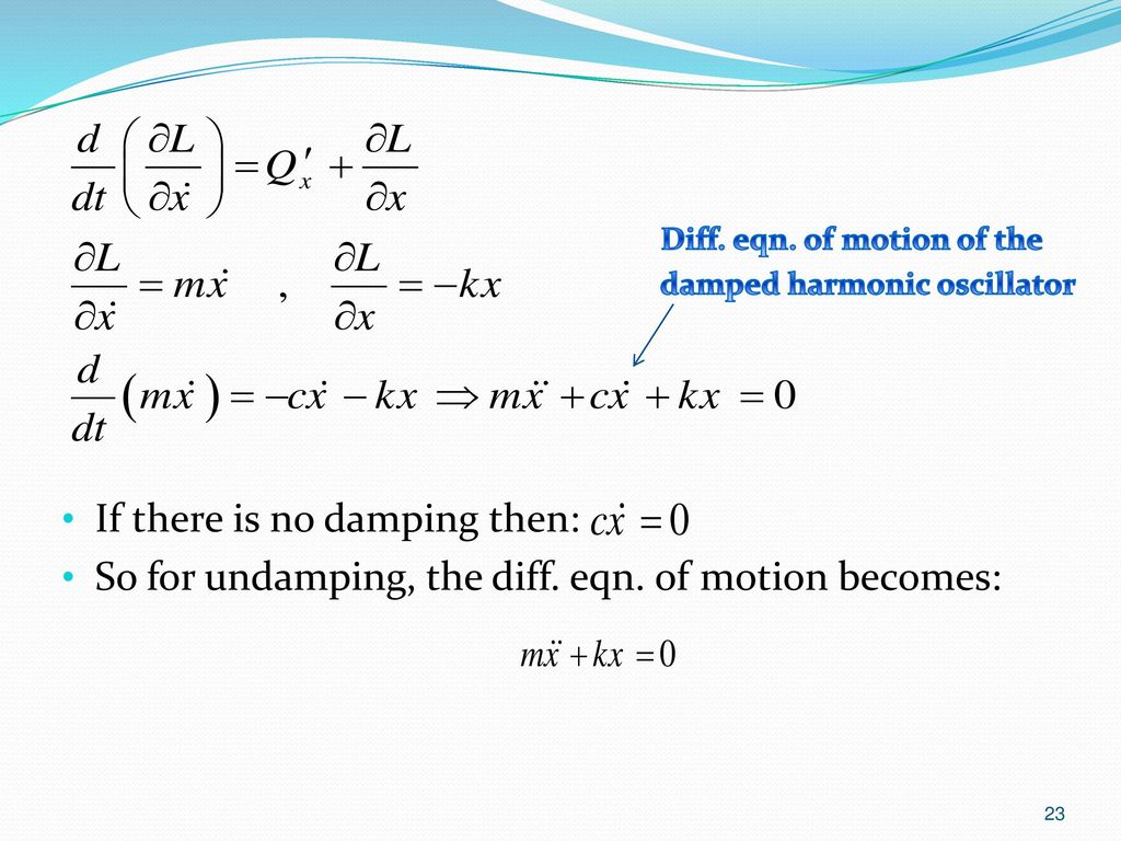 If there is no damping then: