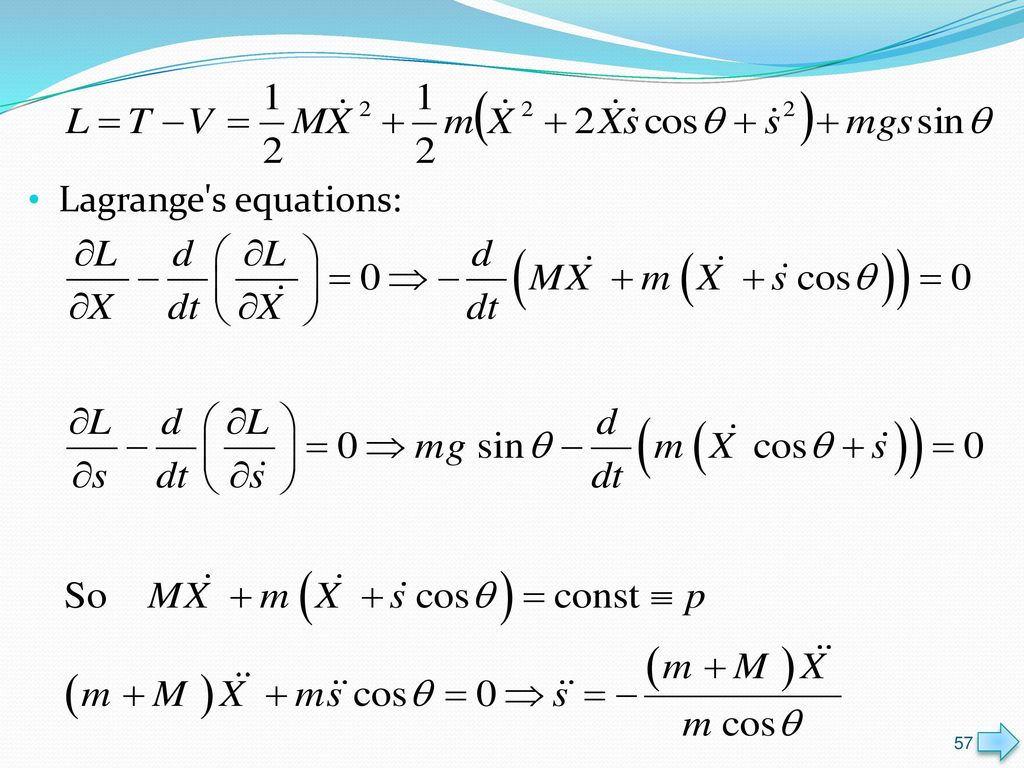 Lagrange s equations: