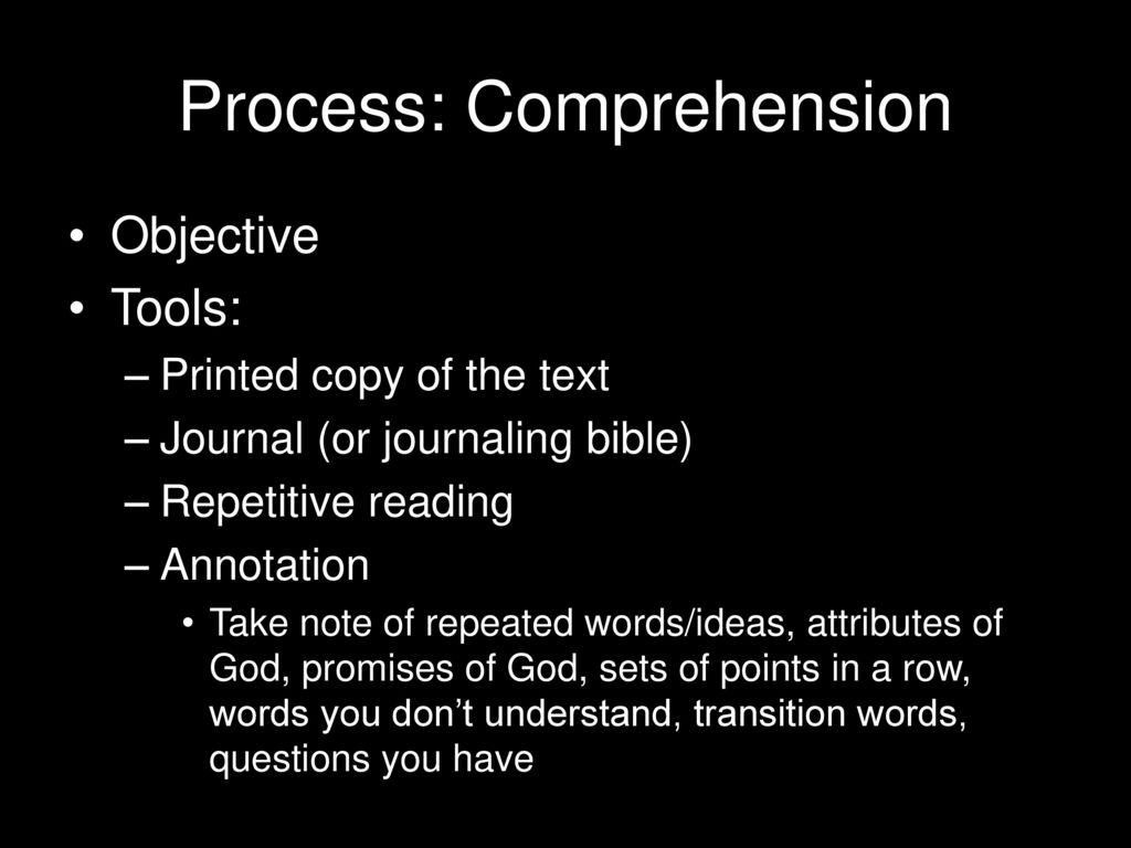 Process: Comprehension