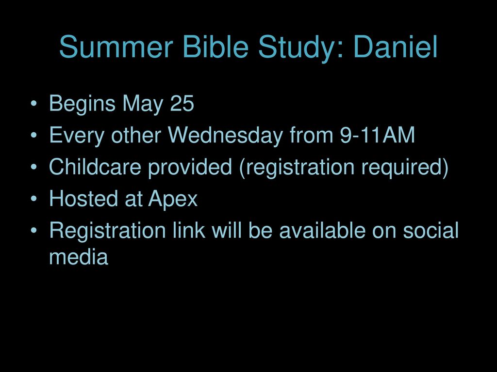Summer Bible Study: Daniel