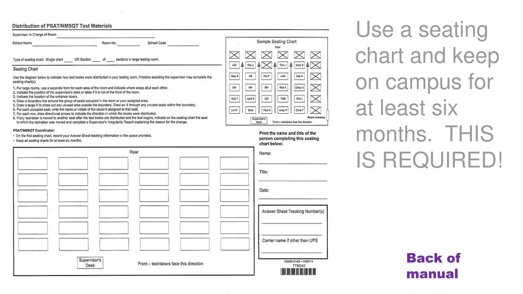 Sat Seating Chart