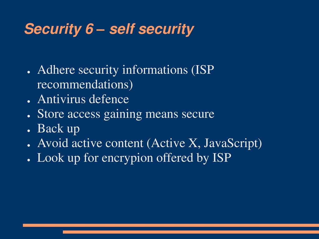 Security 6 – self security