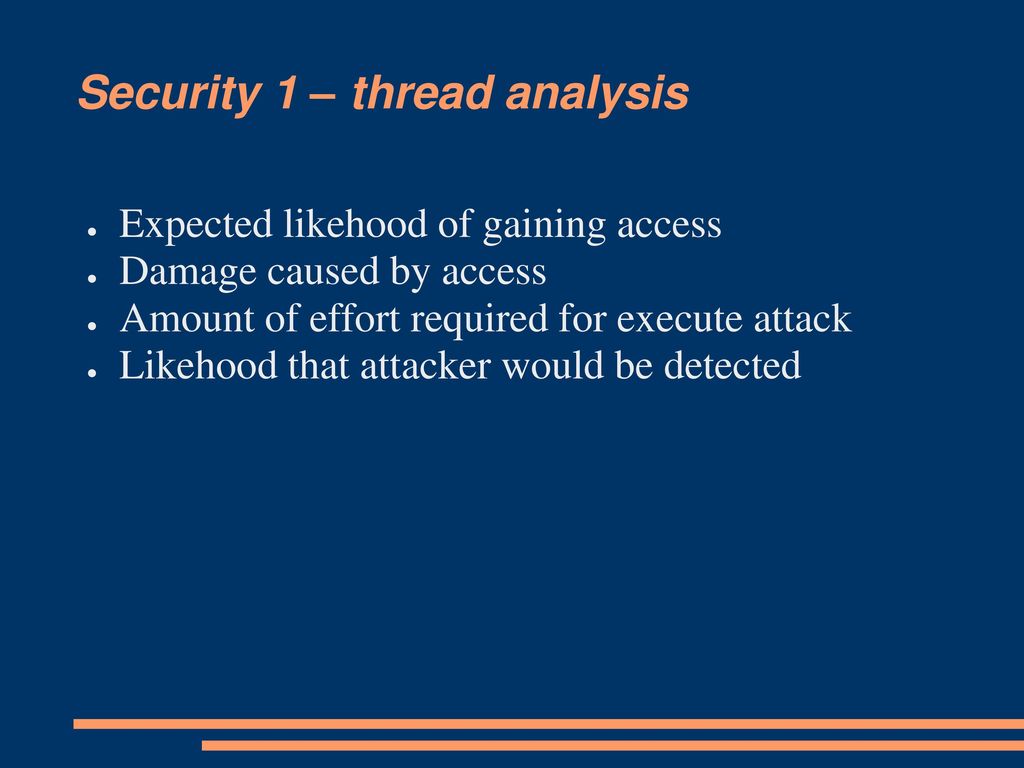 Security 1 – thread analysis