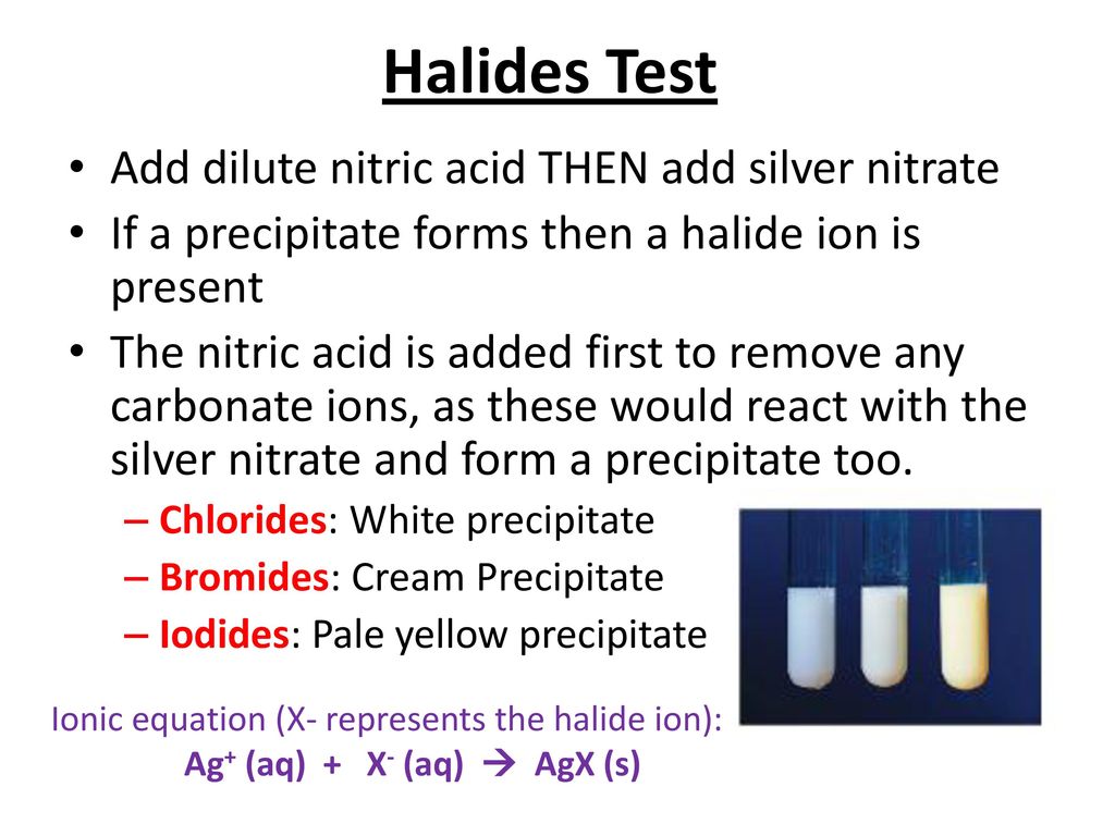 Halide ion