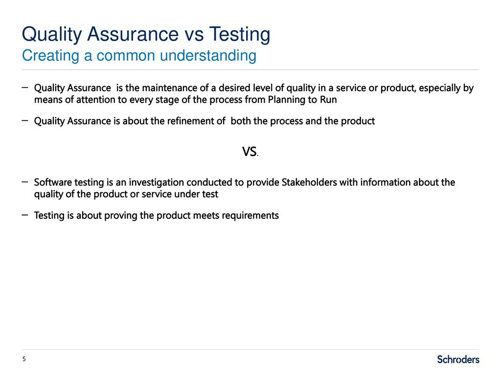Global Quality Assurance Practice