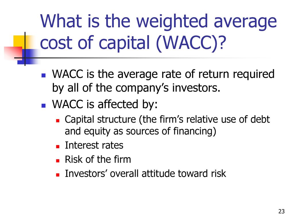 What is the weighted average cost of capital (WACC)