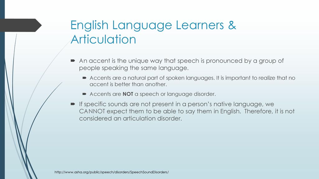English Language Learners & Articulation