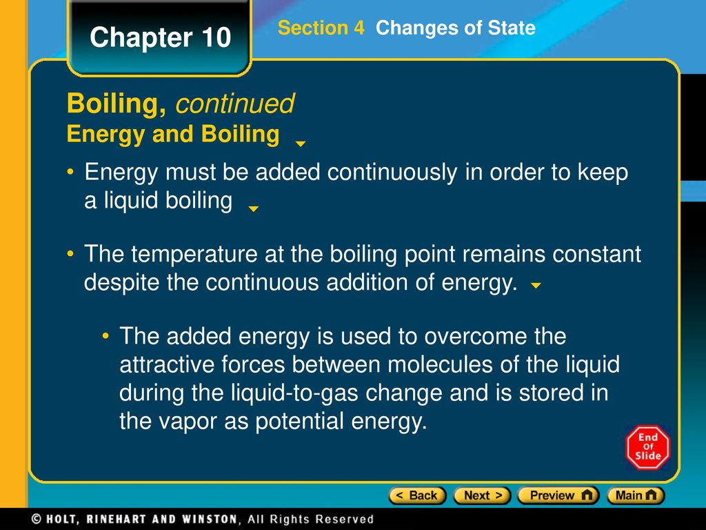 Chapter 10 Boiling, continued Energy and Boiling