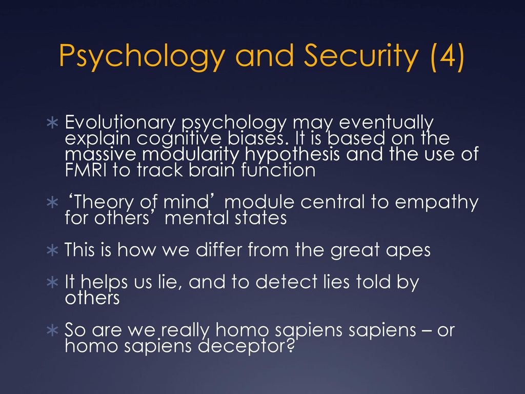 Psychology and Security (4)