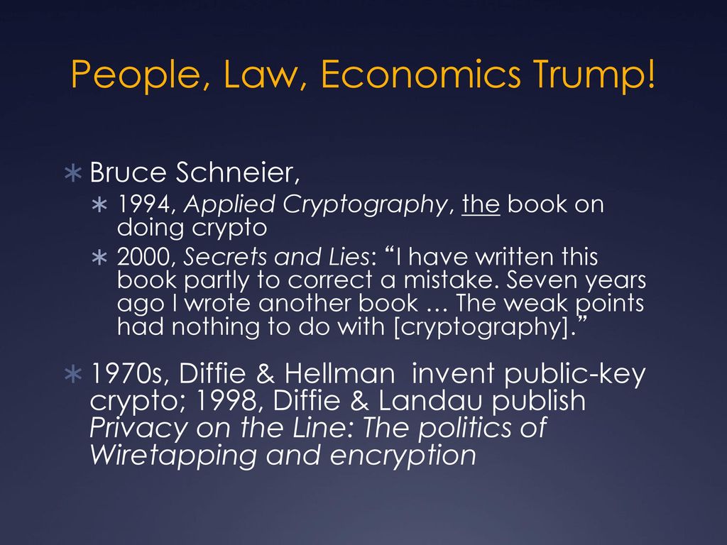 People, Law, Economics Trump!