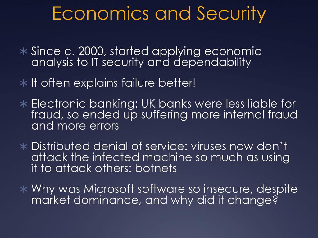 Economics and Security
