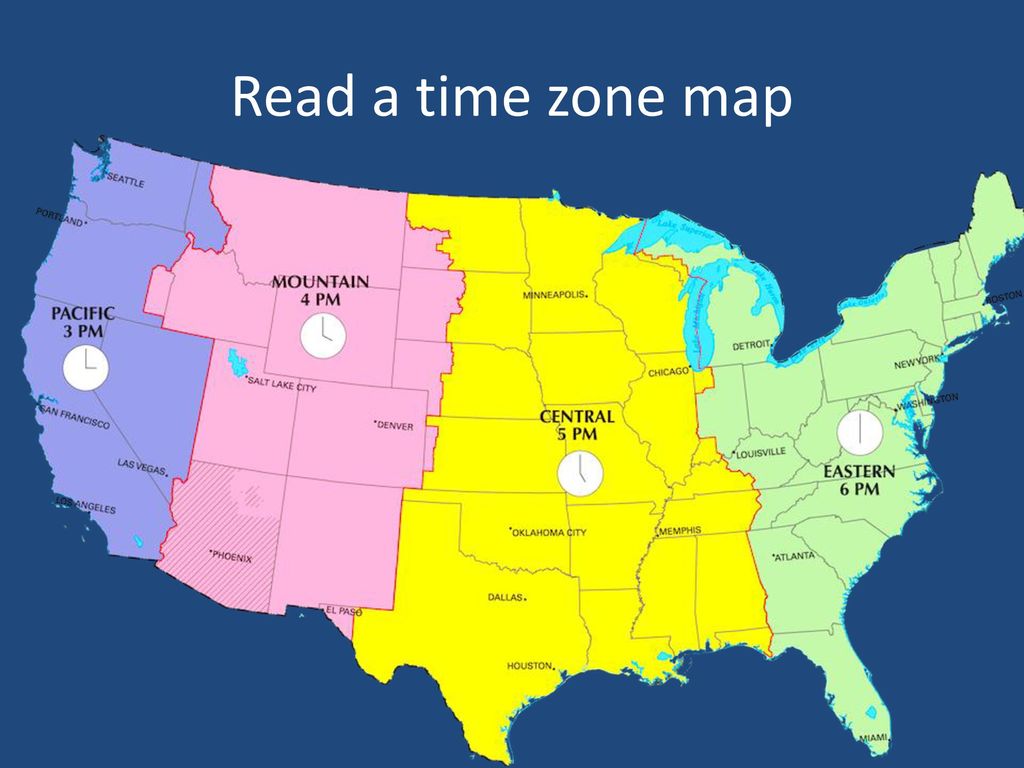 Read a time zone map.