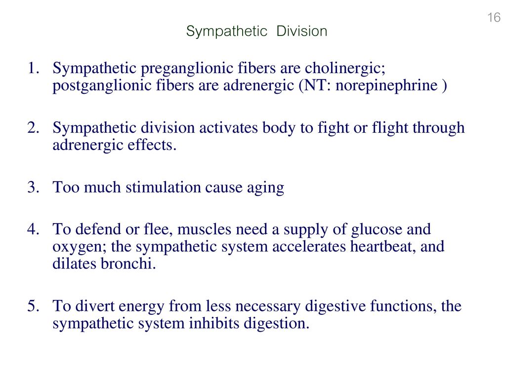 sympathetic division stimulation causes