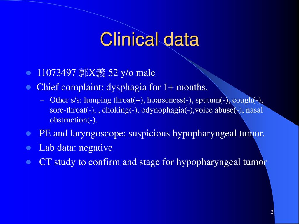 Clinical data 郭X義 52 y/o male