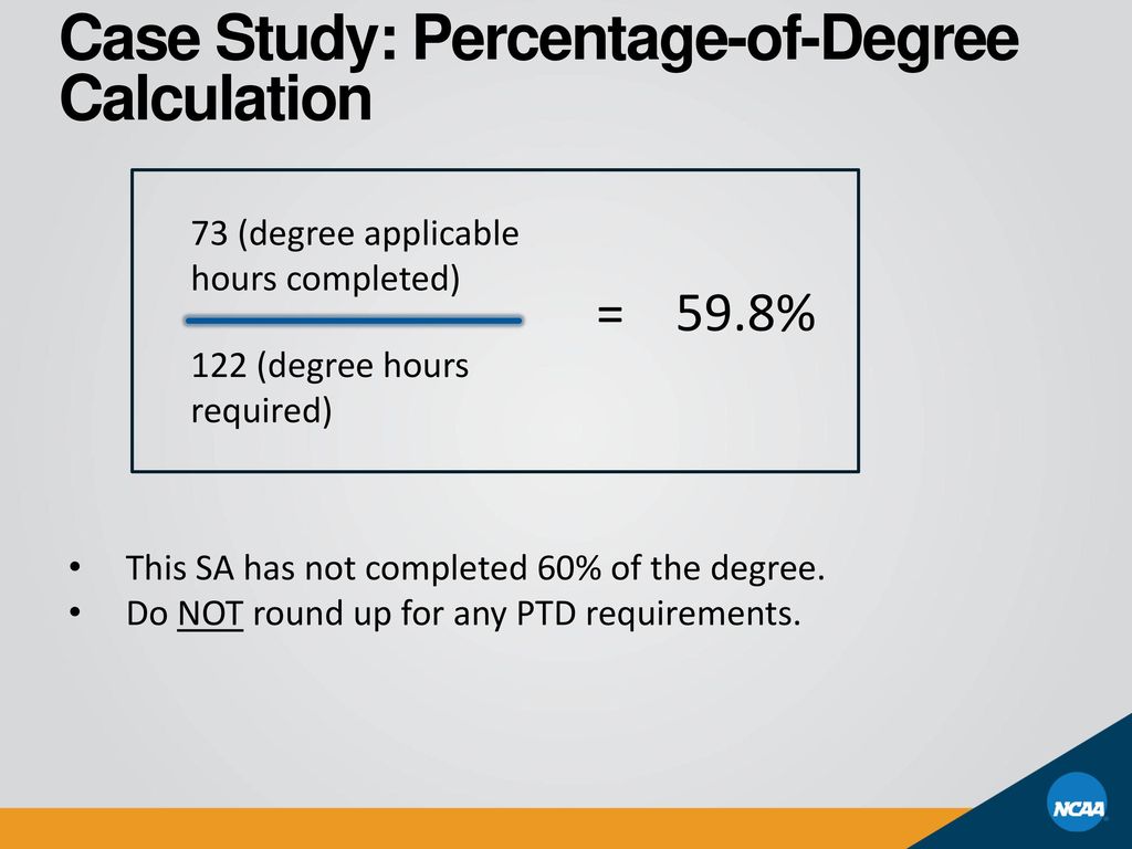 Case Study: Percentage-of-Degree Calculation