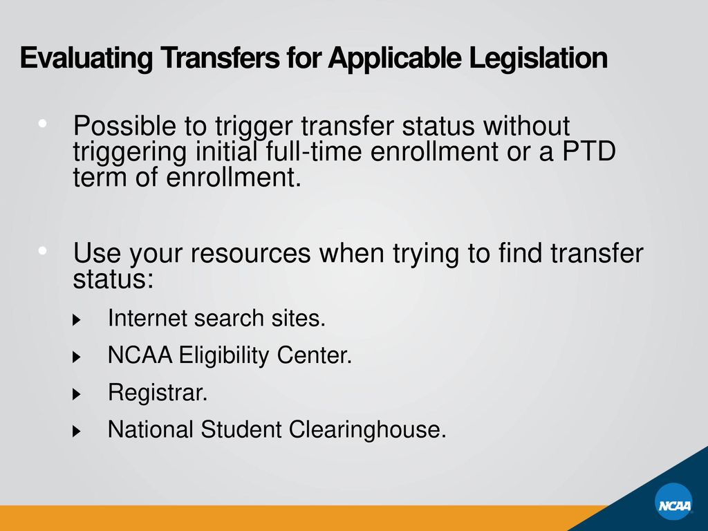 Evaluating Transfers for Applicable Legislation