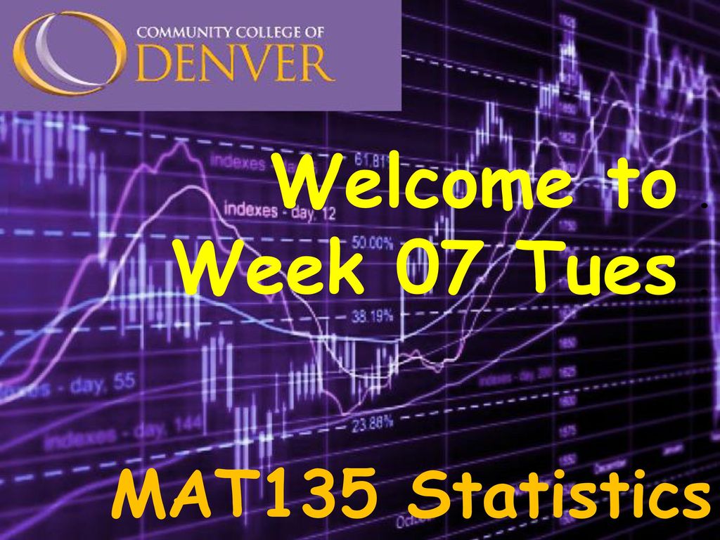 Welcome to . Week 07 Tues . MAT135 Statistics