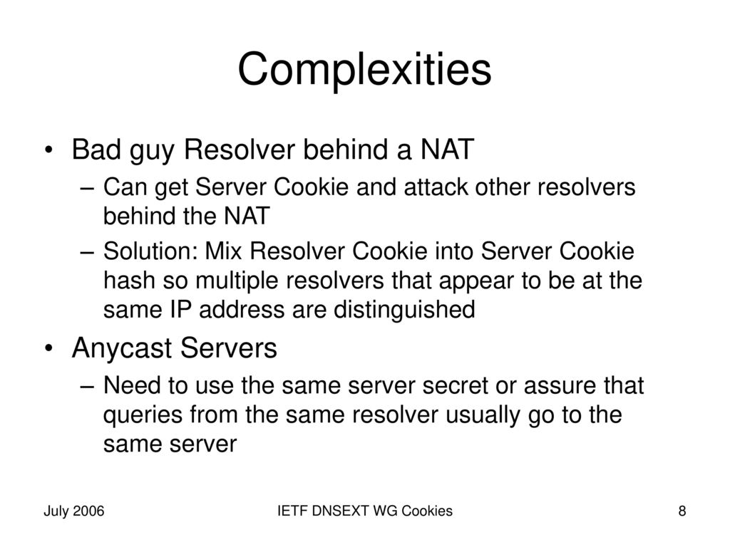 Dns Cookies Draft Eastlake Dnsext Cookies 00 Txt Ppt Download