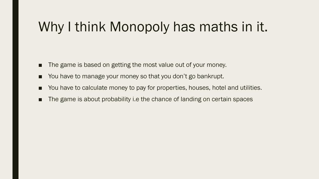 An interesting item involving maths-MONOPOLY - ppt download