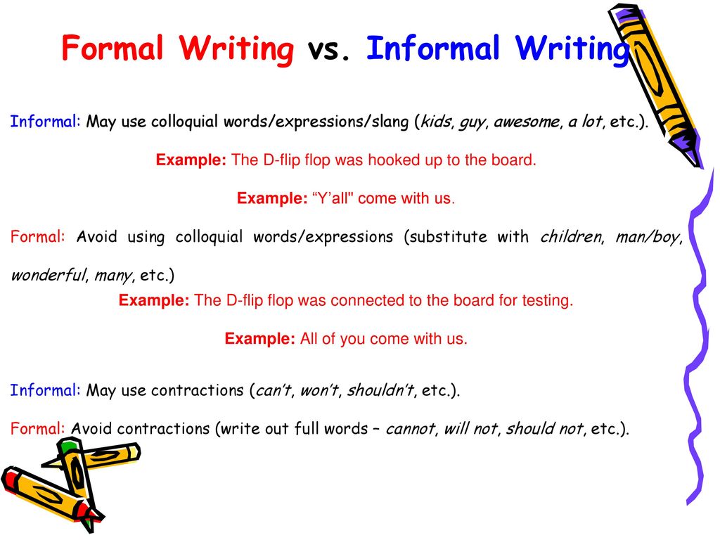 words not to use in formal writing