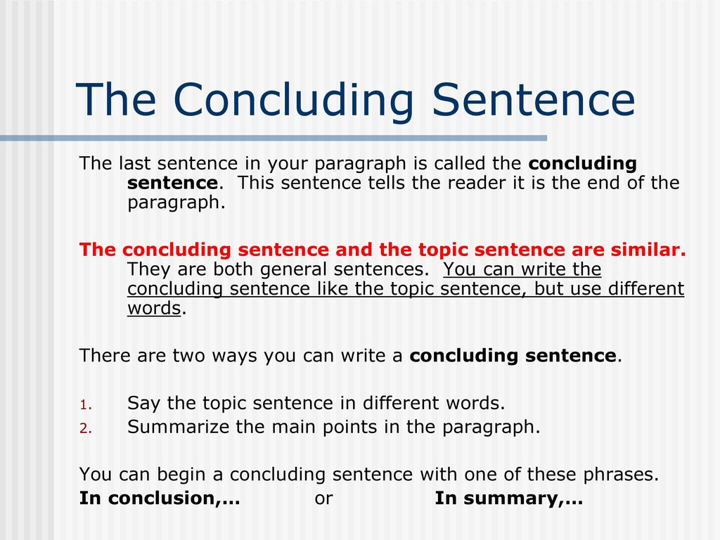 sentences with the word conclusion
