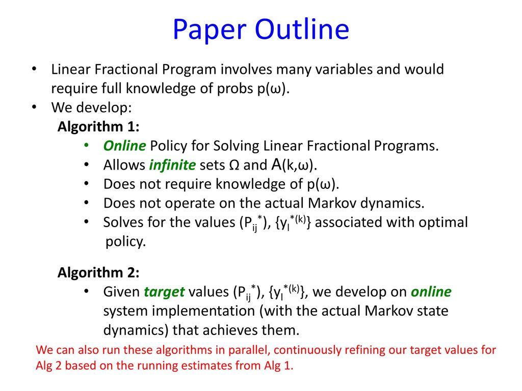 Online Fractional Programming for Markov Decision Systems - ppt download