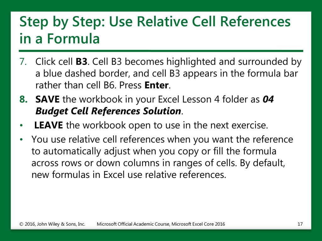 enter formula using relative cell reference excel 2016 enter formula using relative cell reference excel 2016