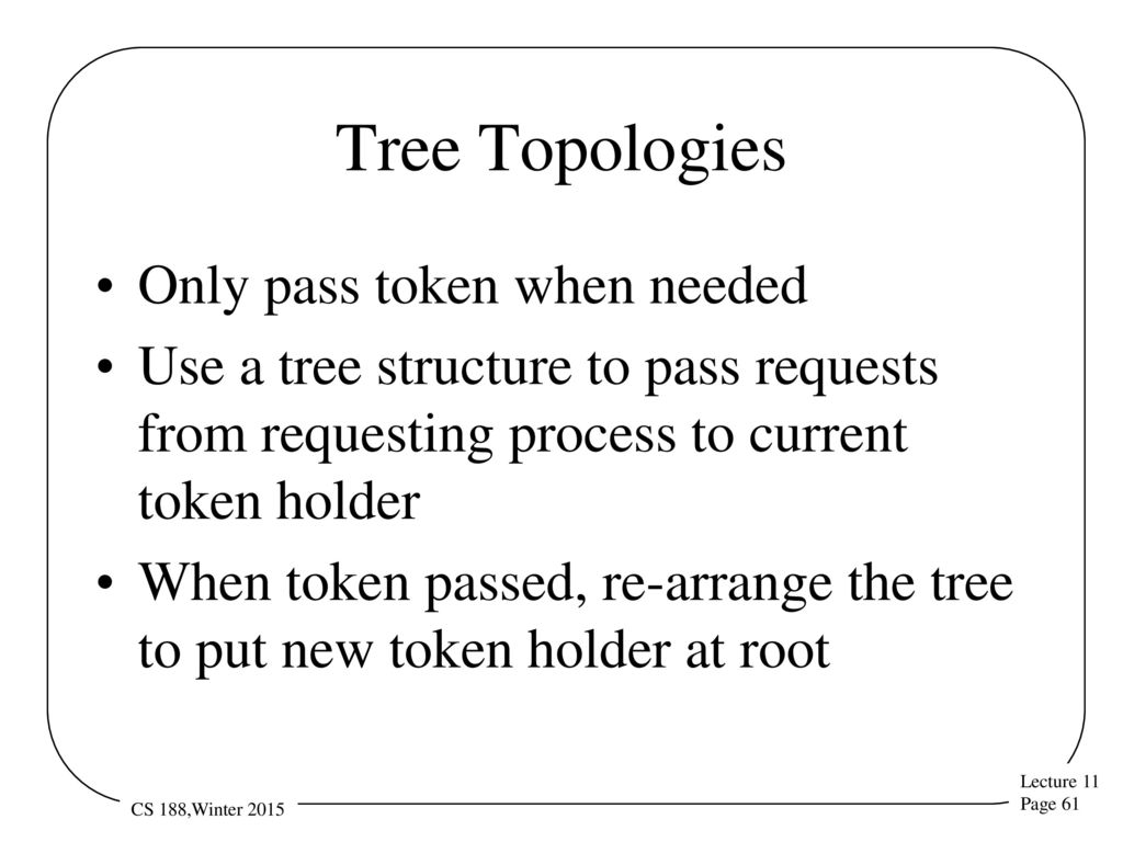 Tree Topologies Only pass token when needed
