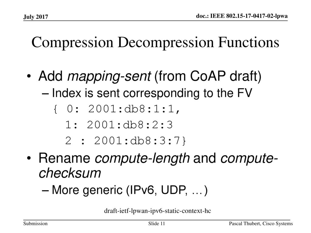 Compression Decompression Functions