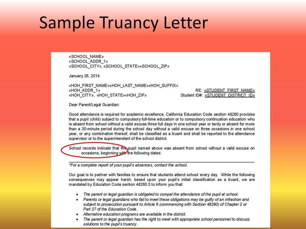 Professional Development - ppt download Within Truancy Letter Template
