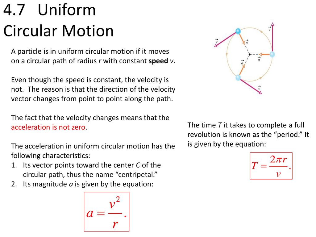 4.7 Uniform Circular Motion - ppt download