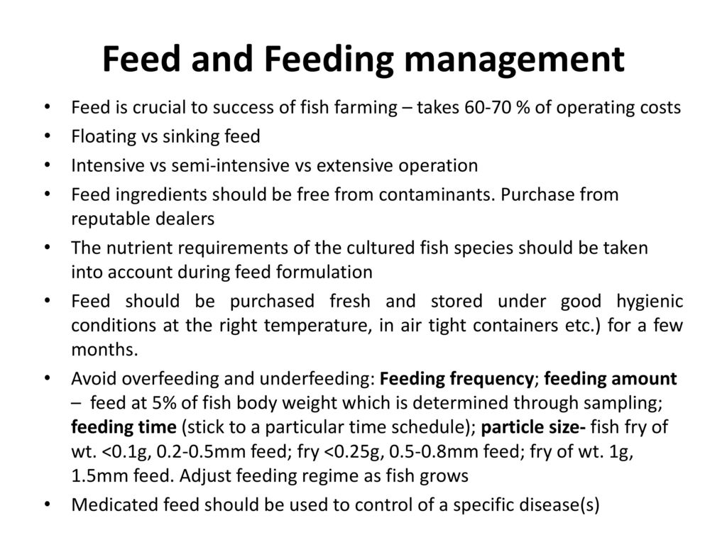 Feed management in aquaculture farm