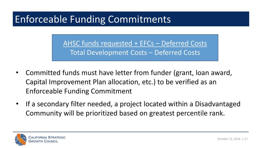 Enforceable Funding Commitments