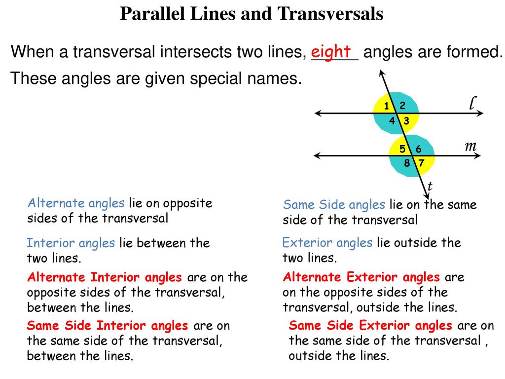 Lesson 2 6 Parallel Lines Cut By A Transversal Ppt Download