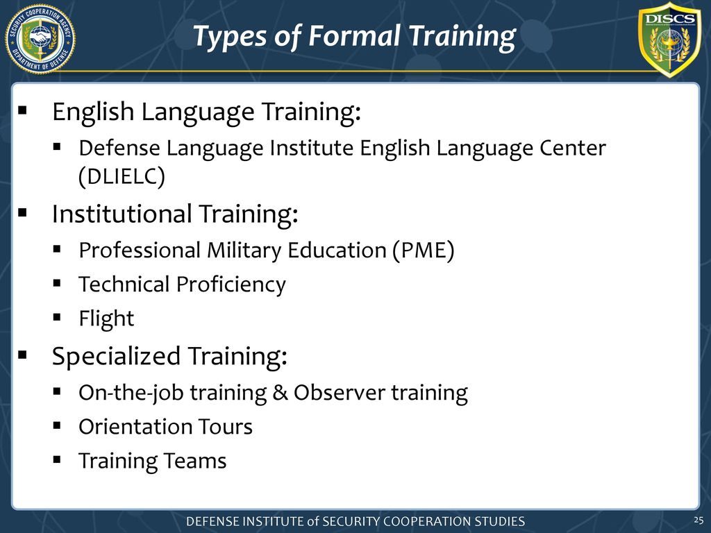 Types of Formal Training