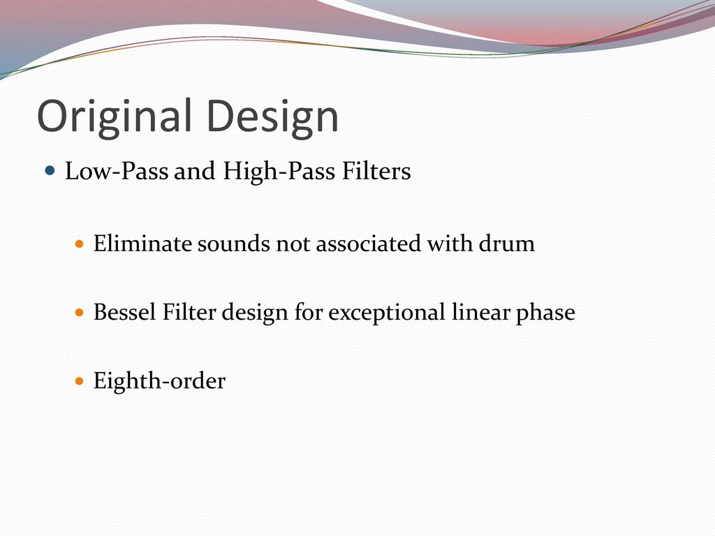 Original Design Low-Pass and High-Pass Filters