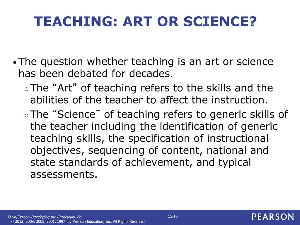 the art and science of teaching definition