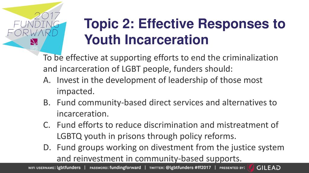 Topic 2: Effective Responses to Youth Incarceration