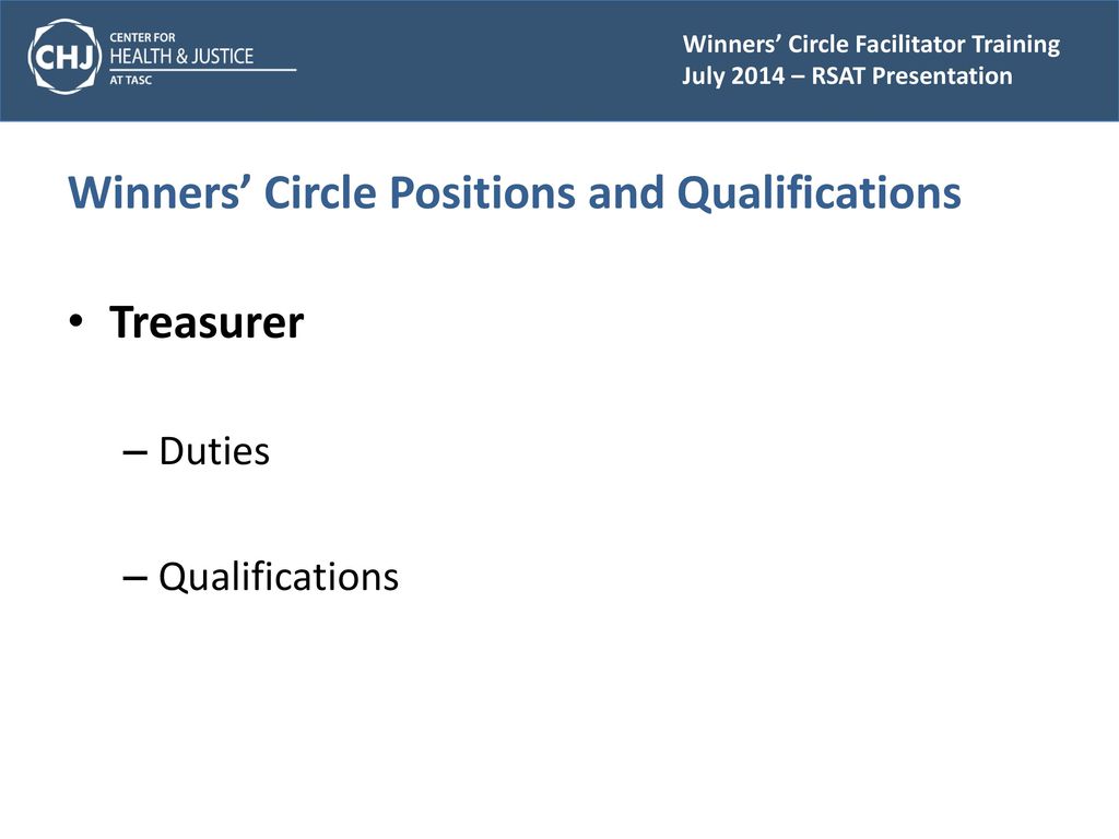 Winners’ Circle Positions and Qualifications