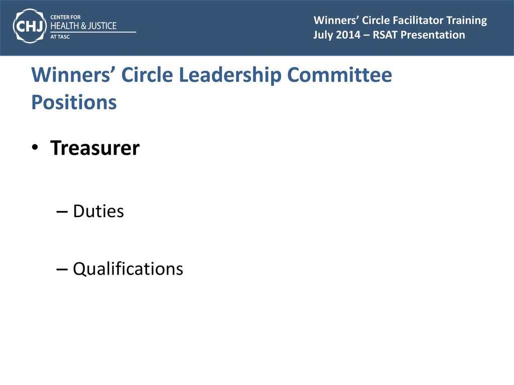 Winners’ Circle Leadership Committee Positions