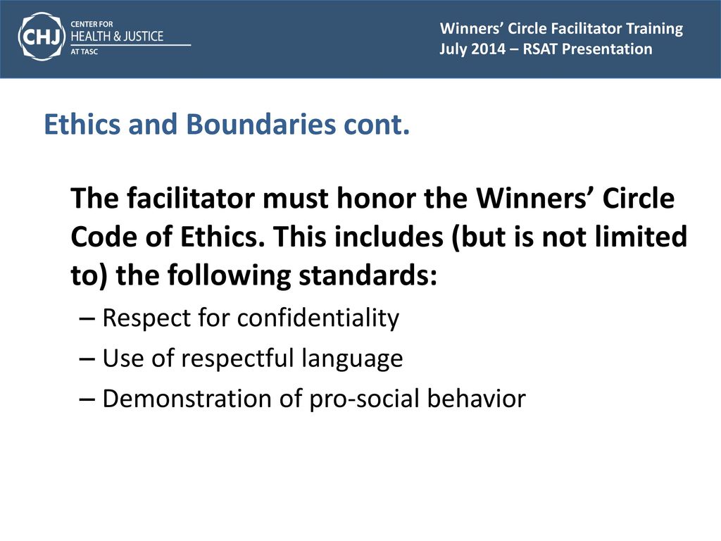 Ethics and Boundaries cont.