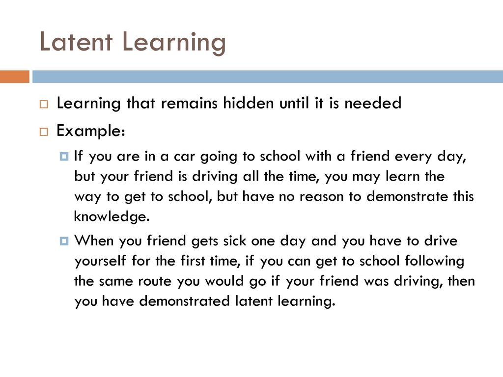 latent learning is