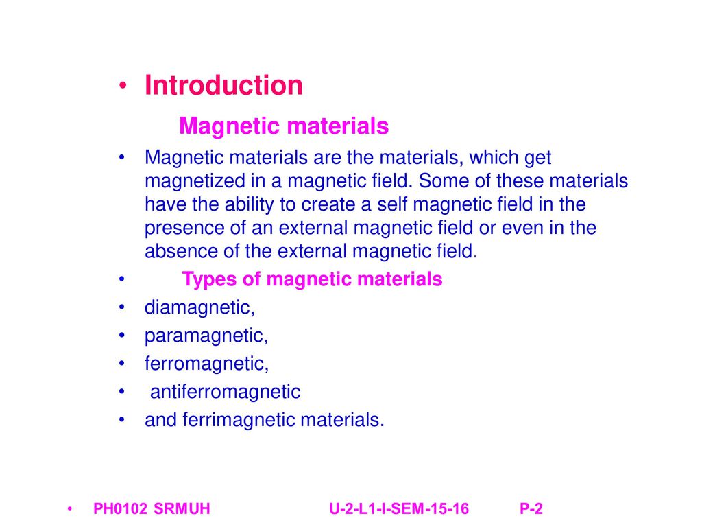 UNIT-TWO-MATERIAL SCIENCE MAGNETIC,DIELECTRIC & ENGG. MATERIALS - download