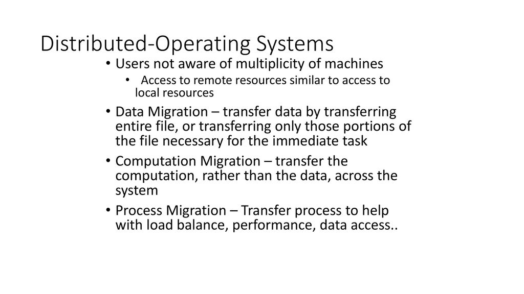 Distributed Systems Material from Operating System Concepts by ...